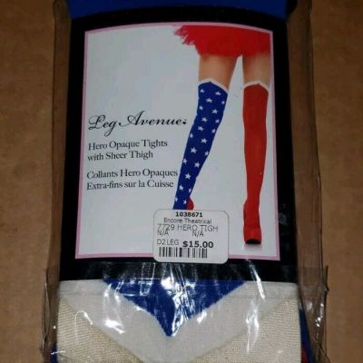 Hero Tights Sheer Thigh One Size Blue/red Flag